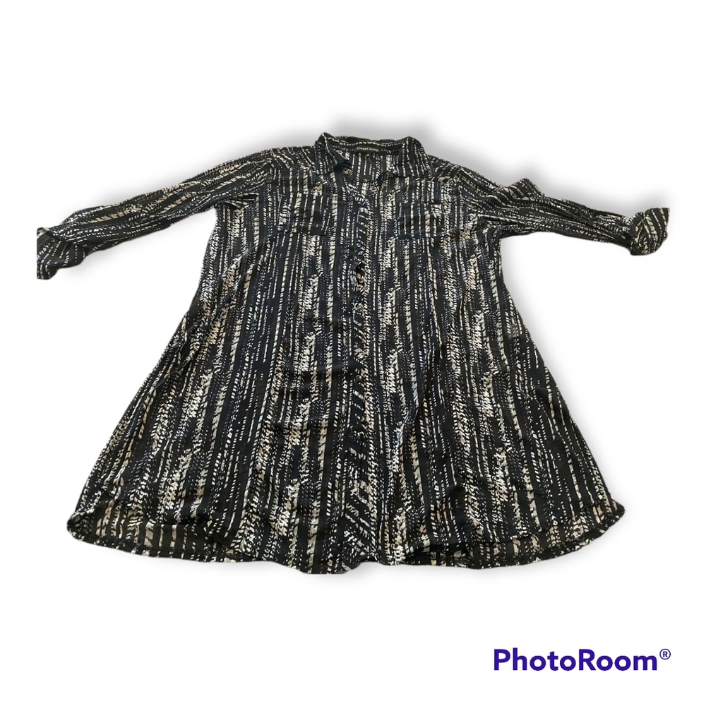 Always Indigo size 3x 3/4 sleeved button up shirt two front pockets on the chest
